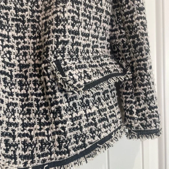 Max Studio Tweed Blazer In Black and White - Picture 5 of 10